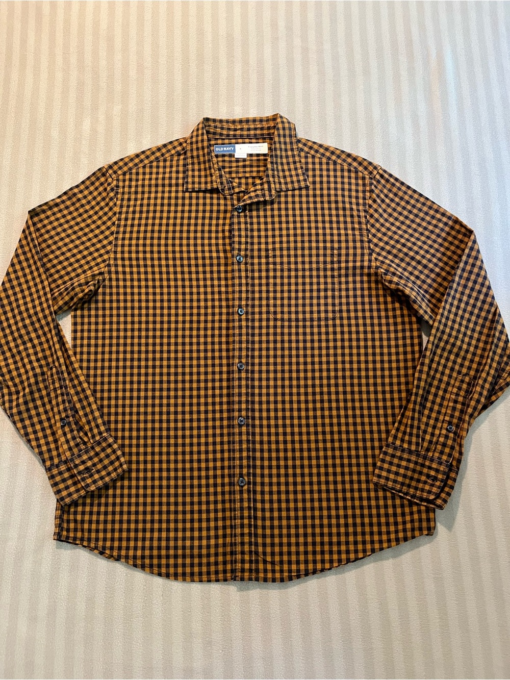 Old Navy Black and Brown Gingham Button-Down Shirt